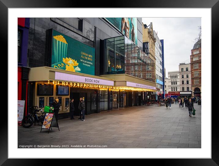 Leicester Square Cinema  Framed Mounted Print by Benjamin Brewty