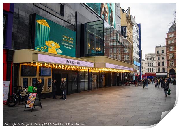 Leicester Square Cinema  Print by Benjamin Brewty