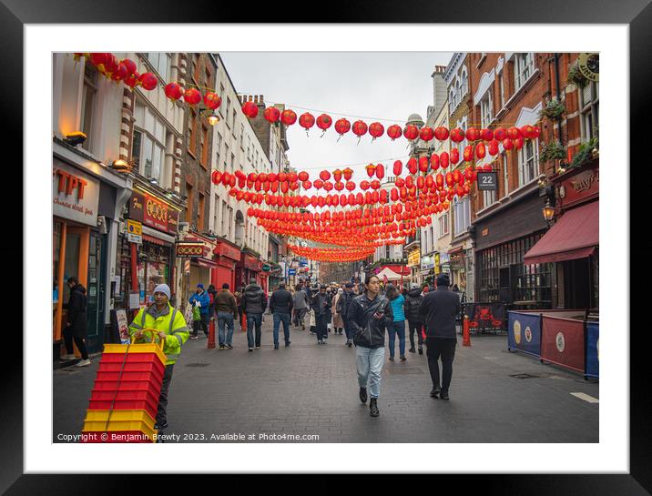 London Chinatown  Framed Mounted Print by Benjamin Brewty