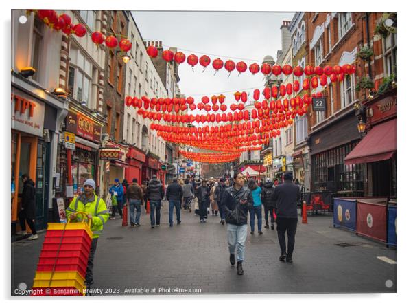 London Chinatown  Acrylic by Benjamin Brewty