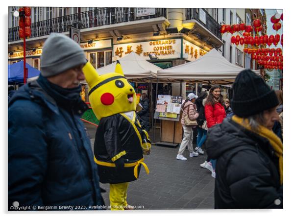 Pikachu Street Shot Acrylic by Benjamin Brewty