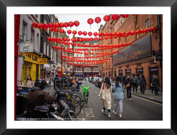 London Chinatown Framed Mounted Print by Benjamin Brewty