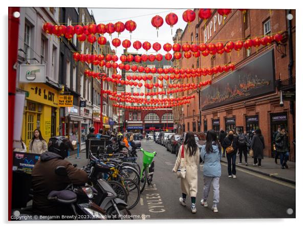 London Chinatown Acrylic by Benjamin Brewty
