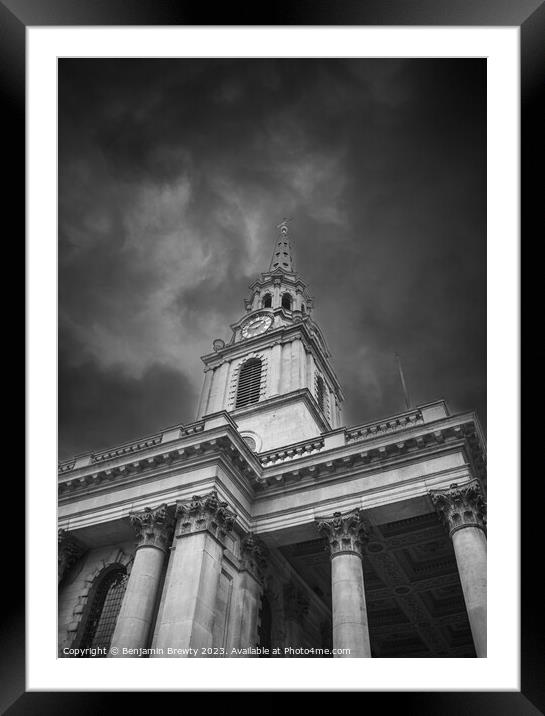 St Martin-in-the-Fields Framed Mounted Print by Benjamin Brewty