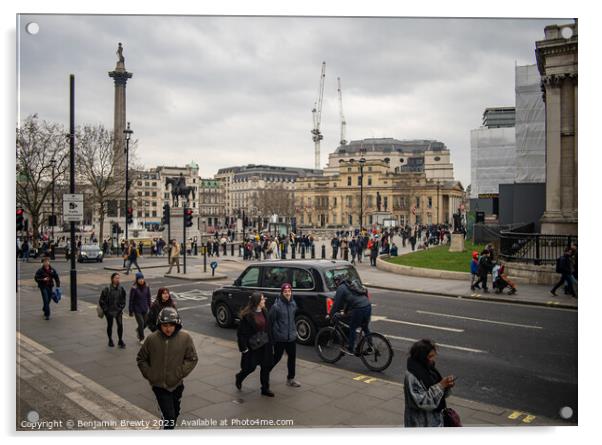 Trafalgar Square Acrylic by Benjamin Brewty