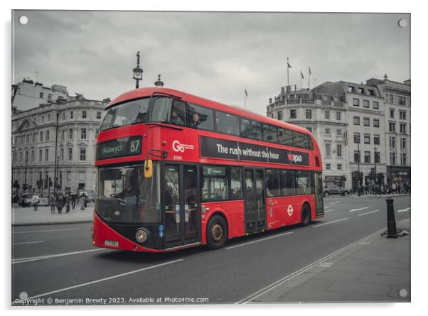 London Bus Acrylic by Benjamin Brewty