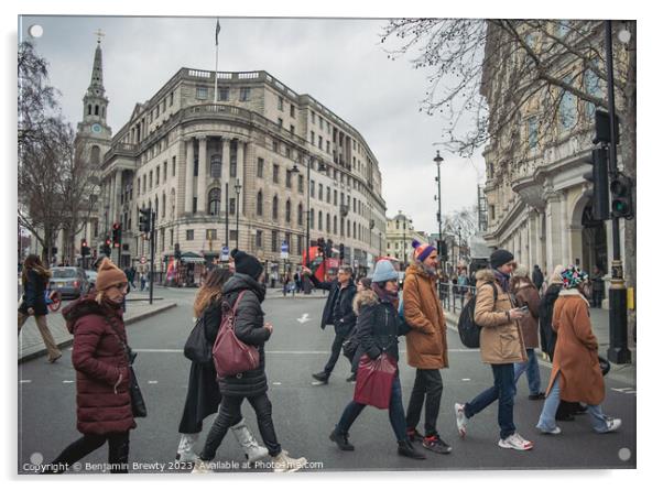 London Street Photography Acrylic by Benjamin Brewty