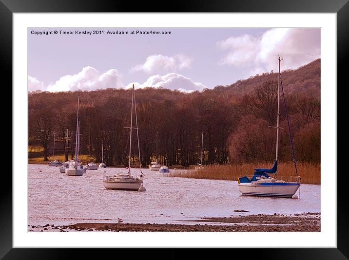 Lake Windermere Boats Framed Mounted Print by Trevor Kersley RIP