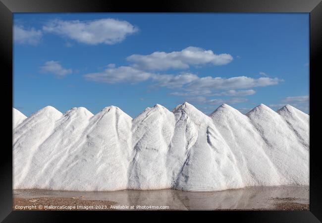 Salt piles in Majorca Framed Print by MallorcaScape Images