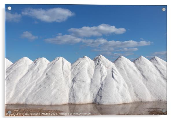 Salt piles in Majorca Acrylic by MallorcaScape Images