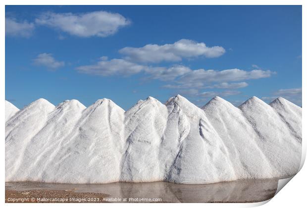 Salt piles in Majorca Print by MallorcaScape Images