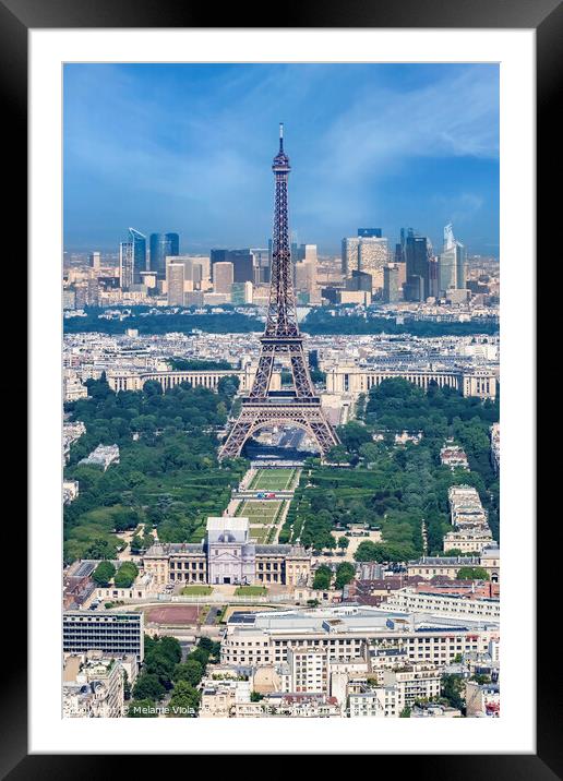 Paris Skyline Framed Mounted Print by Melanie Viola