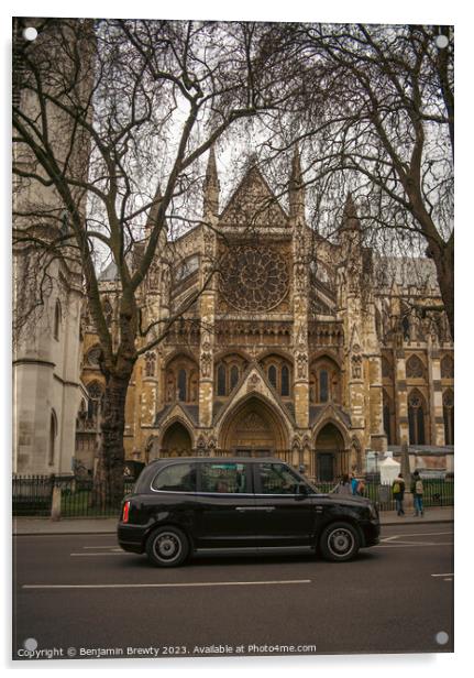 Westminster Abbey Acrylic by Benjamin Brewty