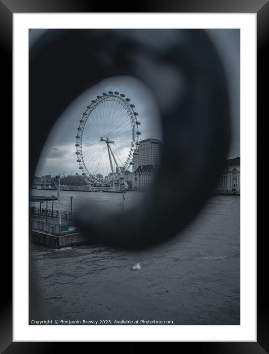 London Eye Framed Mounted Print by Benjamin Brewty