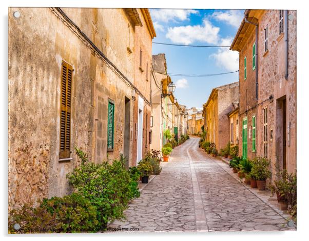 Idyllic street in the mediterranean village Acrylic by Alex Winter