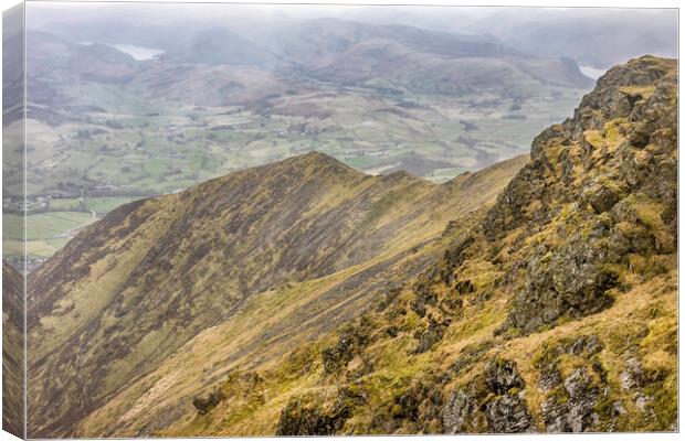 View from the top of Blencathra  Canvas Print by James Marsden