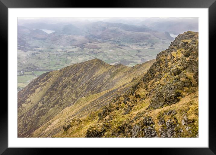 View from the top of Blencathra  Framed Mounted Print by James Marsden