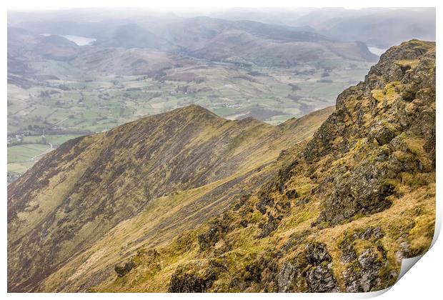 View from the top of Blencathra  Print by James Marsden