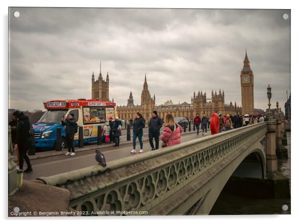 Westminster Bridge View Acrylic by Benjamin Brewty