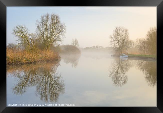 Mystical Mist over Norfolk Broads Framed Print by Rick Bowden