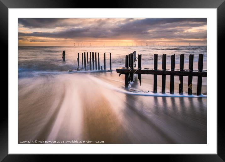 Sunrise over Caister Defenses Framed Mounted Print by Rick Bowden