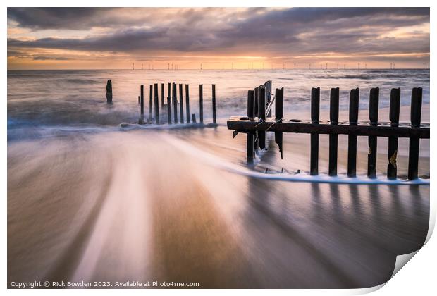 Sunrise over Caister Defenses Print by Rick Bowden