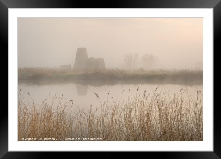 Misty Serenity at St Benets Abbey Framed Mounted Print by Rick Bowden