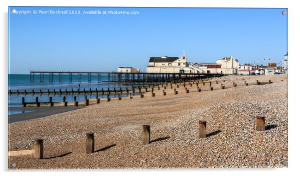 Bognor Regis West Sussex Coast Panoramic Acrylic by Pearl Bucknall