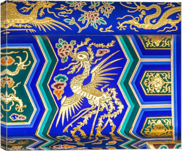 Phoenix Detail Temple of Heaven Beijing China Canvas Print by William Perry