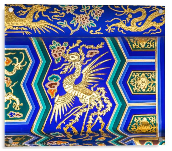 Phoenix Detail Temple of Heaven Beijing China Acrylic by William Perry