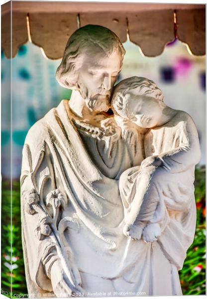 St. Joseph Baby Jesus Statue Wangfujing Cathedral Beijing China Canvas Print by William Perry