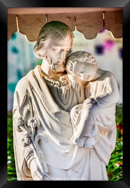 St. Joseph Baby Jesus Statue Wangfujing Cathedral Beijing China Framed Print by William Perry