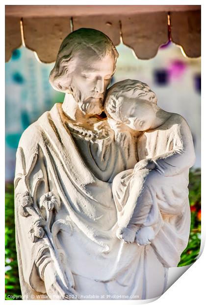 St. Joseph Baby Jesus Statue Wangfujing Cathedral Beijing China Print by William Perry