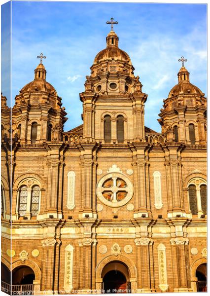 St. Joseph Church Wangfujing Cathedral Beijing China Canvas Print by William Perry