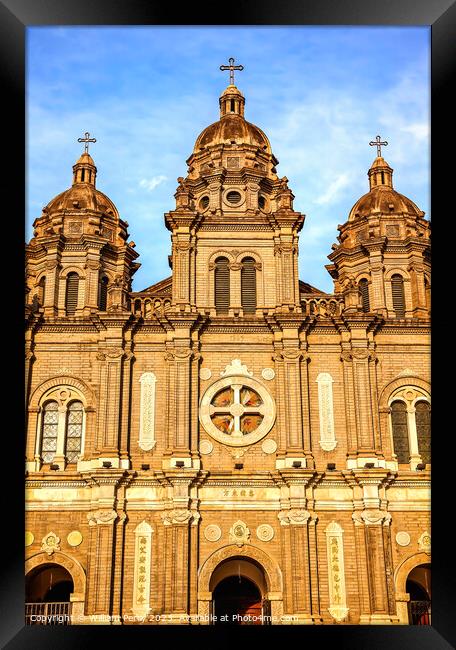 St. Joseph Church Wangfujing Cathedral Beijing China Framed Print by William Perry