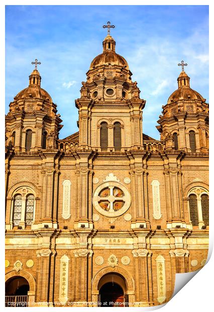 St. Joseph Church Wangfujing Cathedral Beijing China Print by William Perry