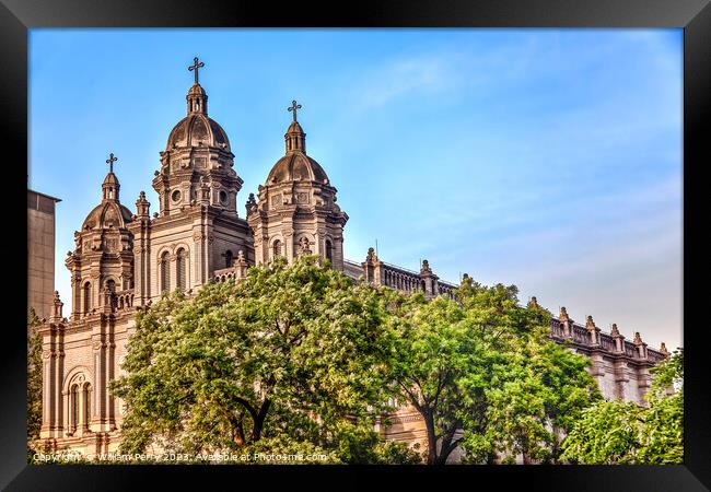 St. Joseph Church Wangfujing Cathedral  Basilica Beijing China Framed Print by William Perry