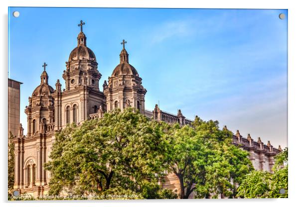 St. Joseph Church Wangfujing Cathedral  Basilica Beijing China Acrylic by William Perry