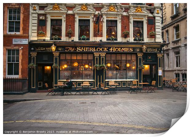 Sherlock Holmes Pub Print by Benjamin Brewty