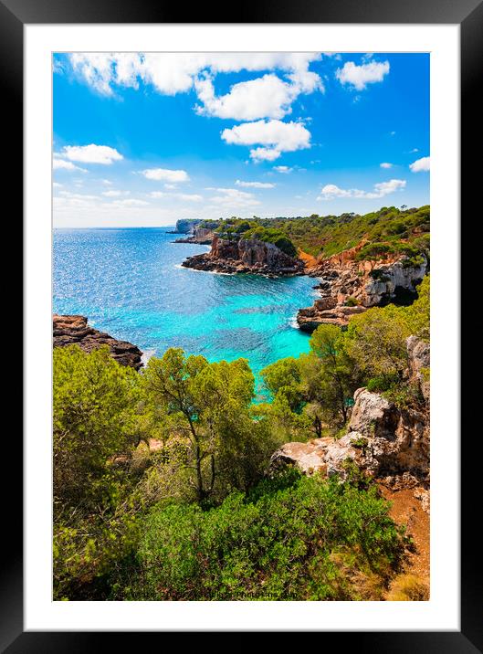 Rough cliffs coast of Majorca Framed Mounted Print by Alex Winter