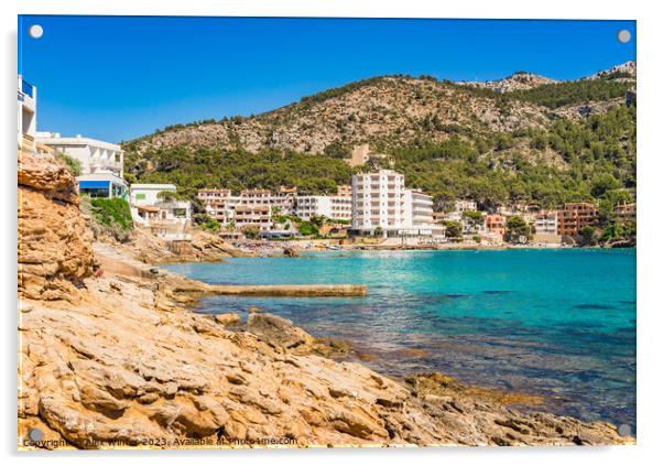 Mallorca beach in Sant Elm, andratx Acrylic by Alex Winter
