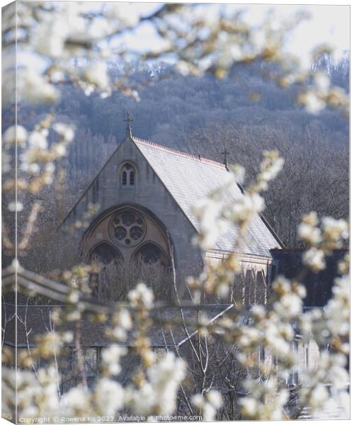 St John's Church Framed by blossom  Canvas Print by Rowena Ko