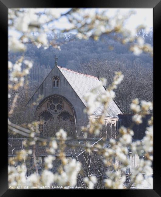 St John's Church Framed by blossom  Framed Print by Rowena Ko