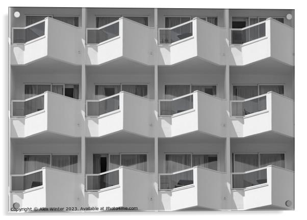 Hotel architecture balcony facade Acrylic by Alex Winter