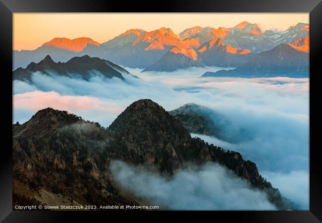 Pyrenees Sunset Framed Print by Slawek Staszczuk