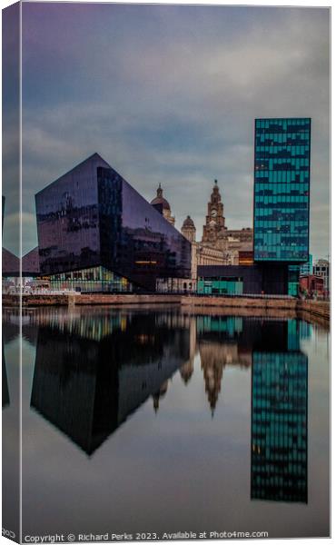 Pier Head Colours - Liverpool Waterfront Canvas Print by Richard Perks