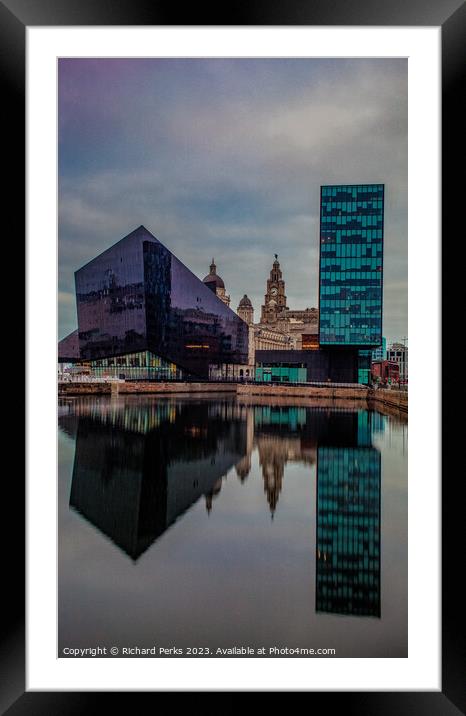 Pier Head Colours - Liverpool Waterfront Framed Mounted Print by Richard Perks
