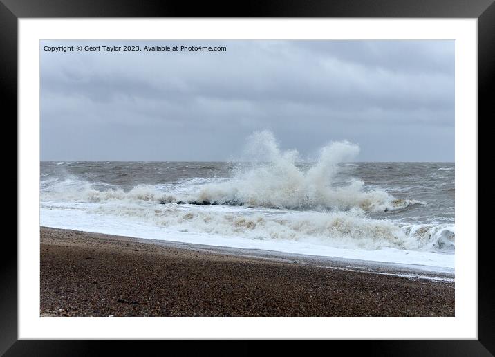Stormy sea Framed Mounted Print by Geoff Taylor