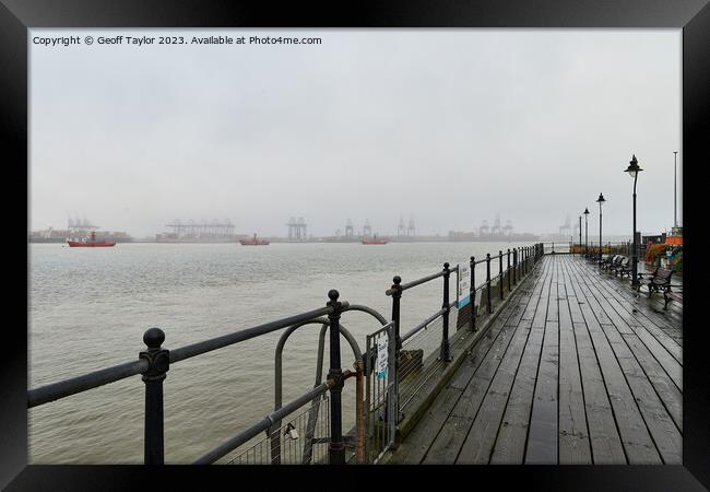 Along the pier Framed Print by Geoff Taylor