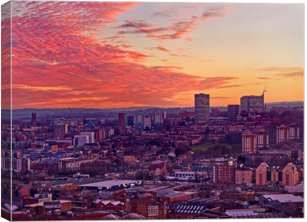  Sheffield City Centre at Sunset Canvas Print by Darren Galpin